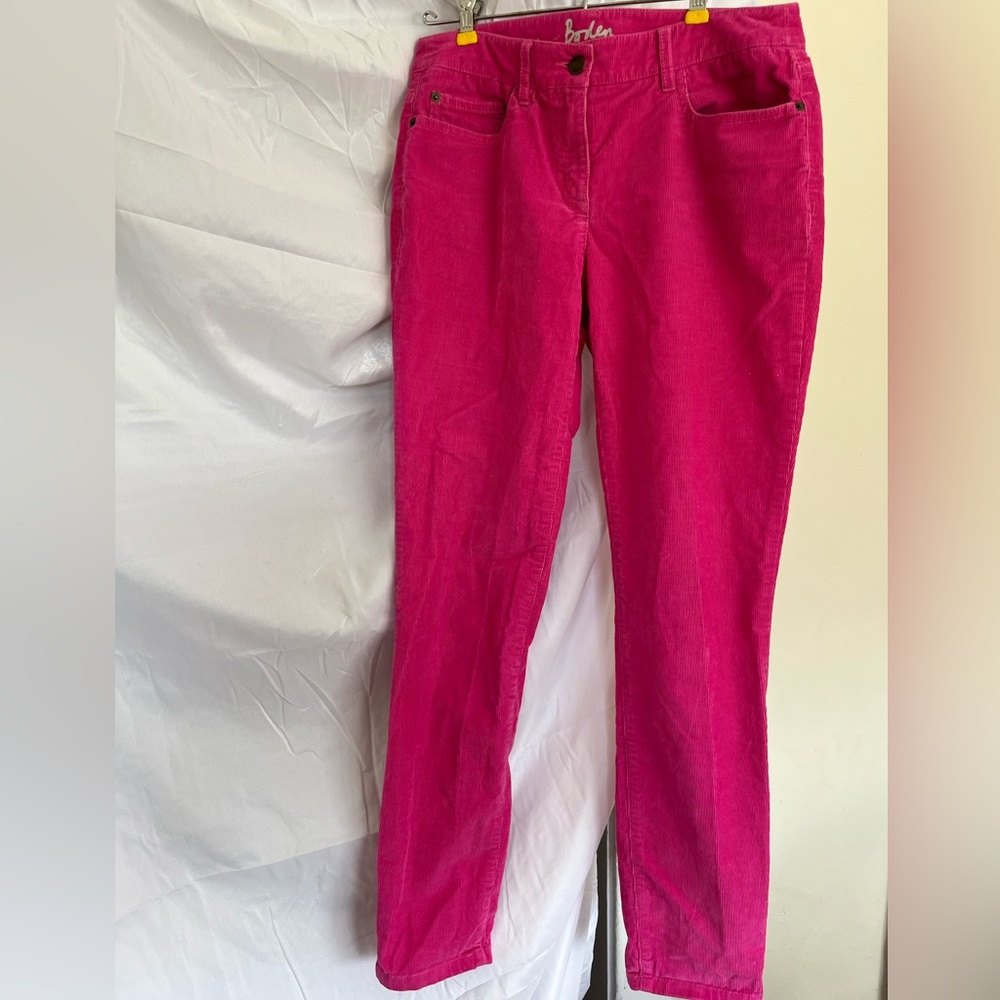 Boden Corduroy Straight Leg  Pants 6L -Hot Pink Raspberry